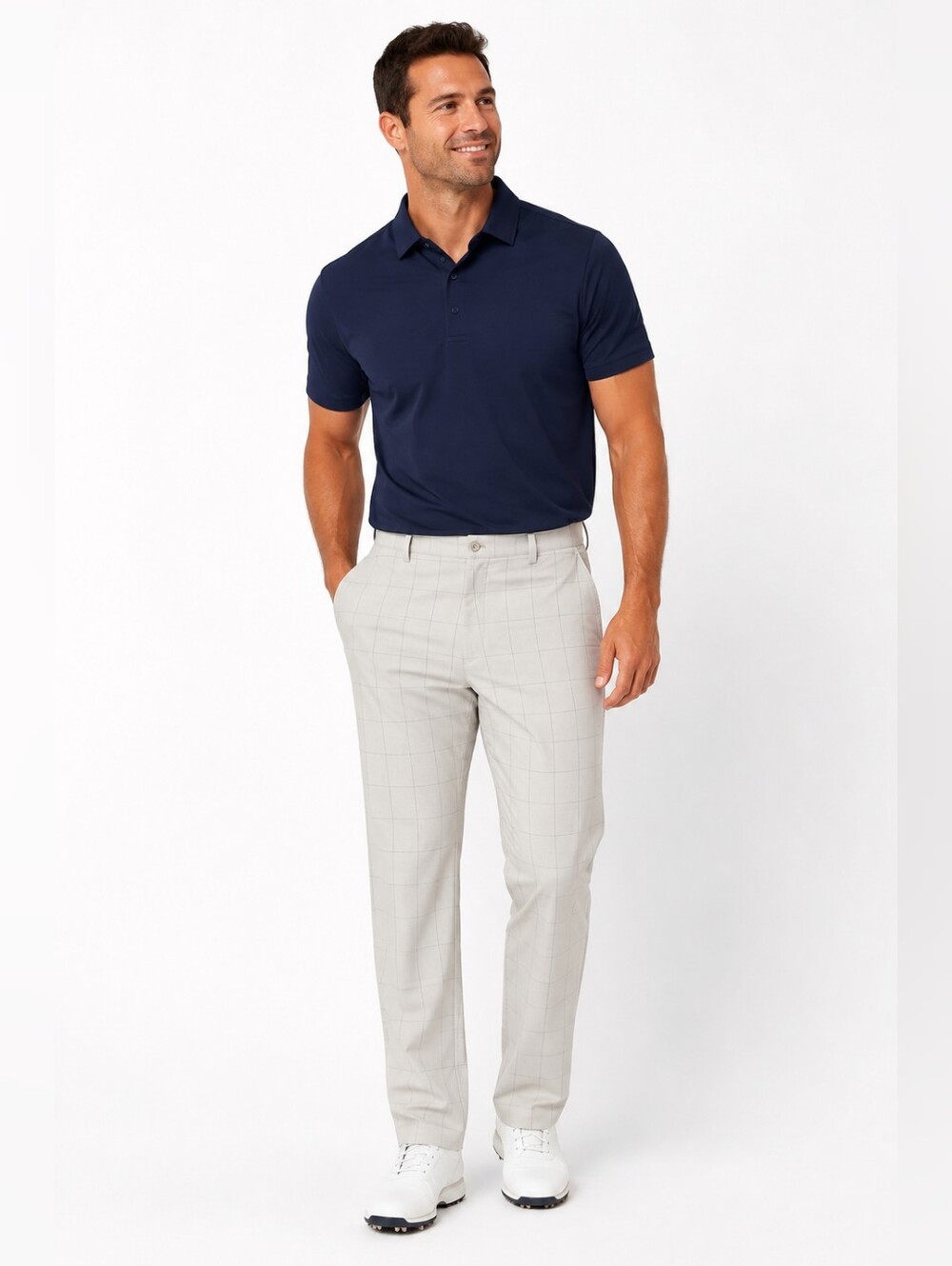 Nike Men's Light Gray Windowpane Golf Pants
